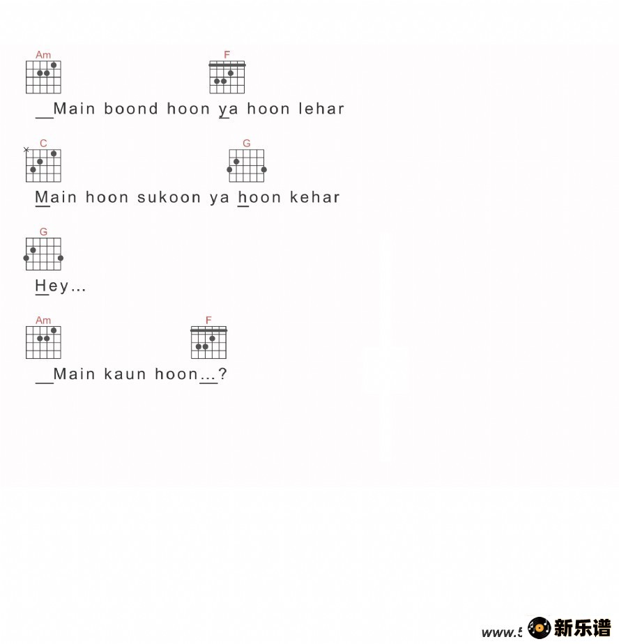 歌曲Main Kaun Hoon(电影《神秘巨星》插曲)的简谱歌谱下载