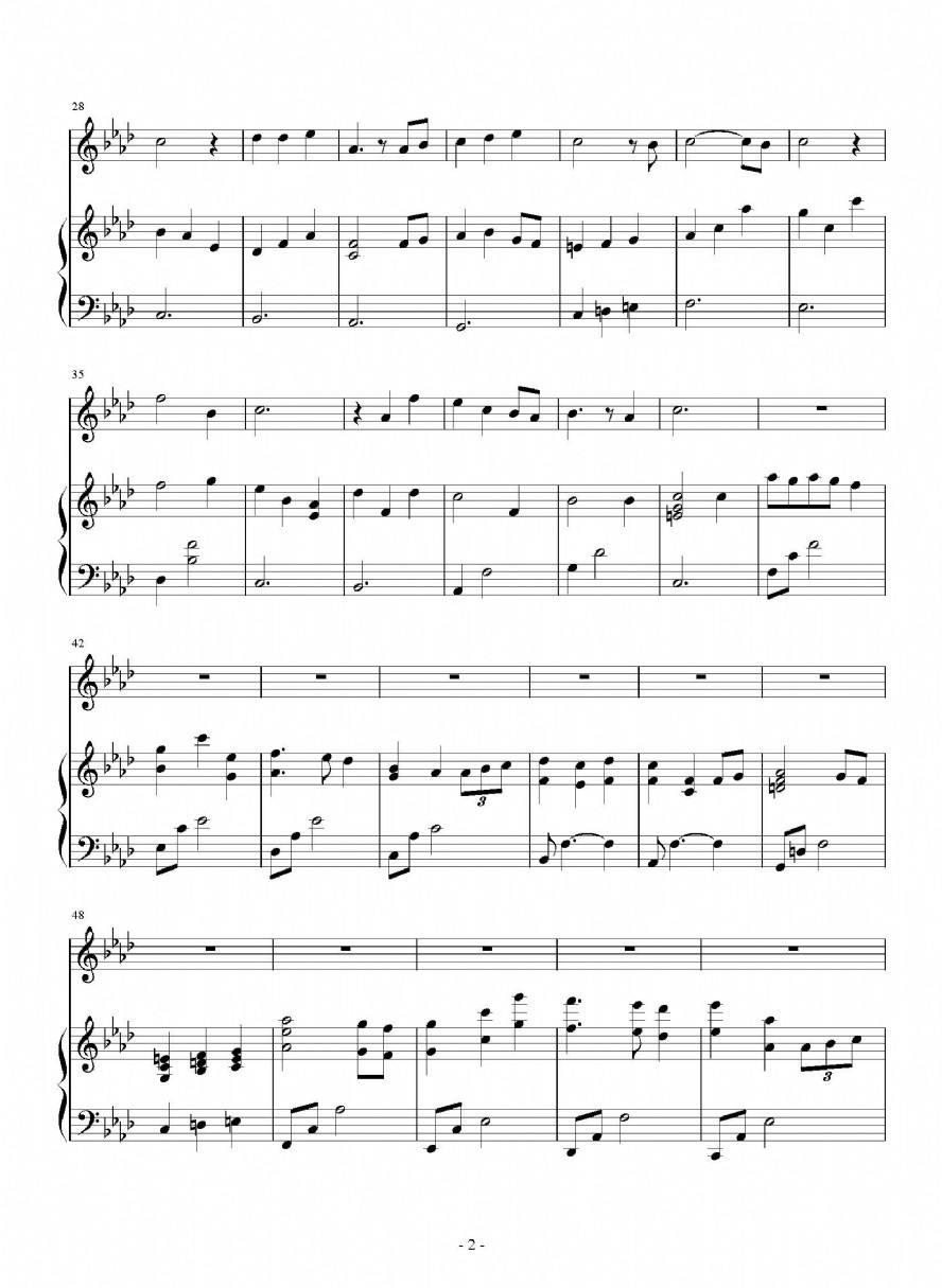 歌曲略过的简谱歌谱下载