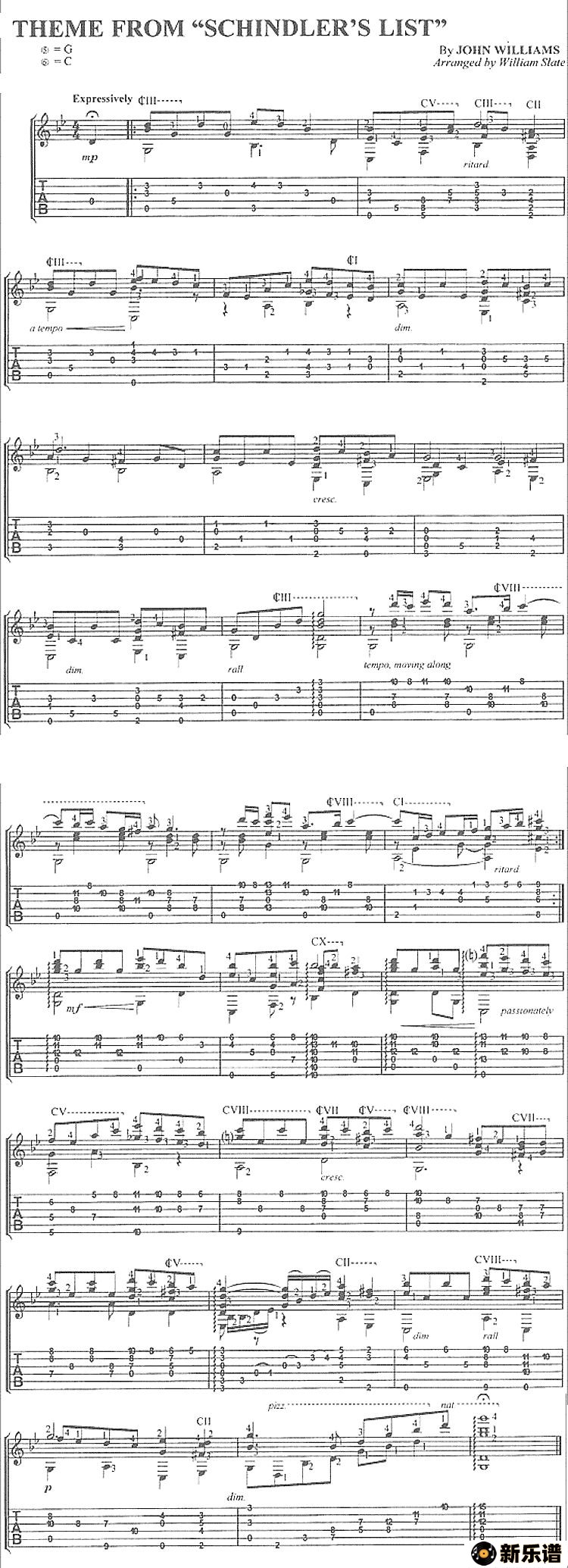 歌曲辛德勒名单的简谱歌谱下载