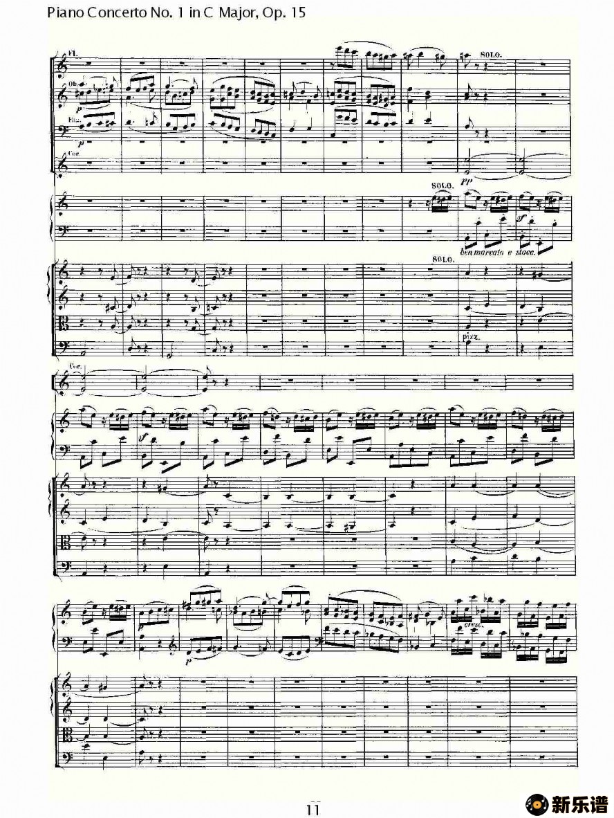 歌曲c大调钢琴第一协奏曲 op.15 第三乐章的简谱歌谱下载