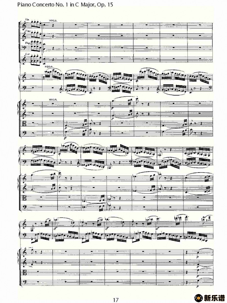 歌曲c大调钢琴第一协奏曲 op.15 第三乐章的简谱歌谱下载