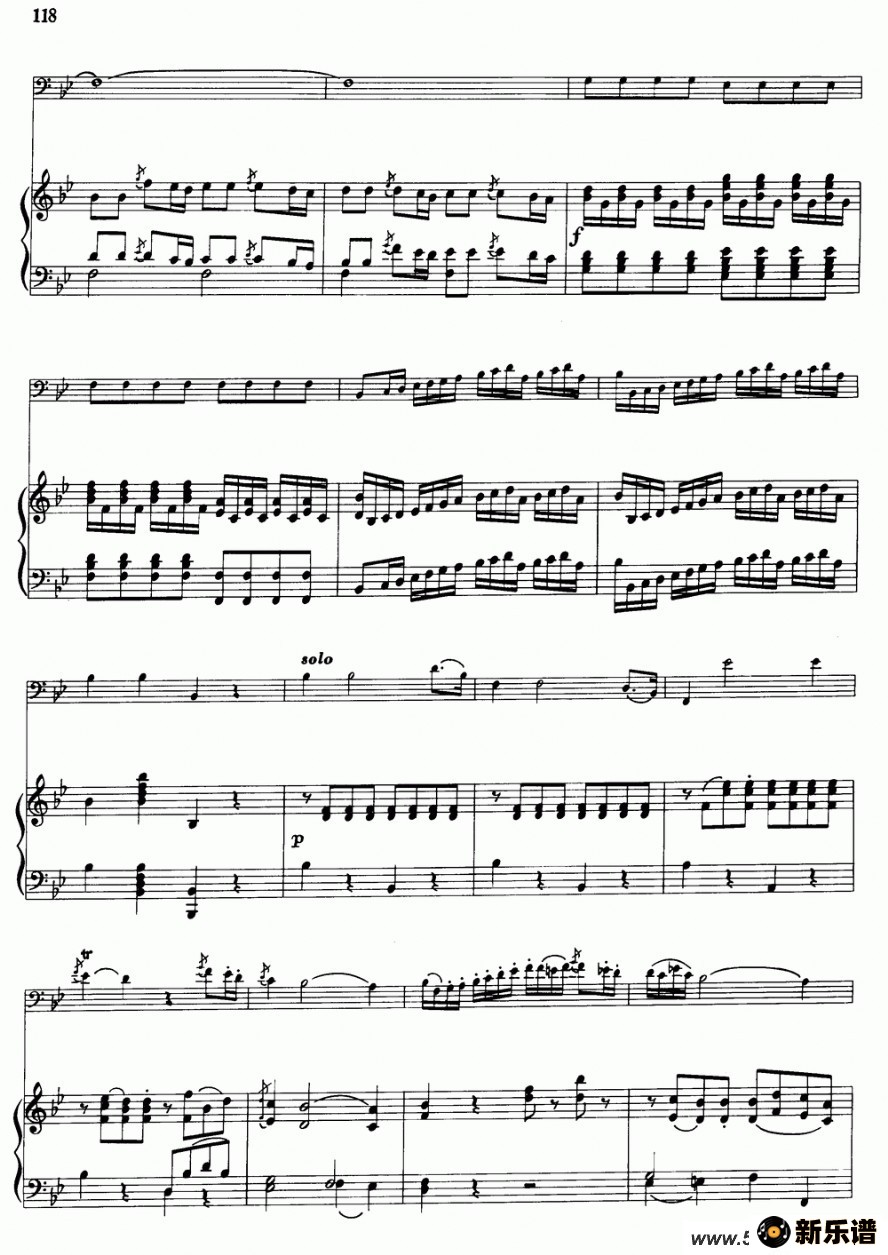 歌曲降b大调协奏曲的简谱歌谱下载