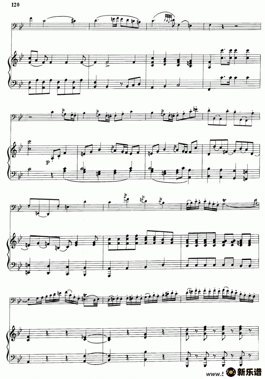 歌曲降b大调协奏曲的简谱歌谱下载