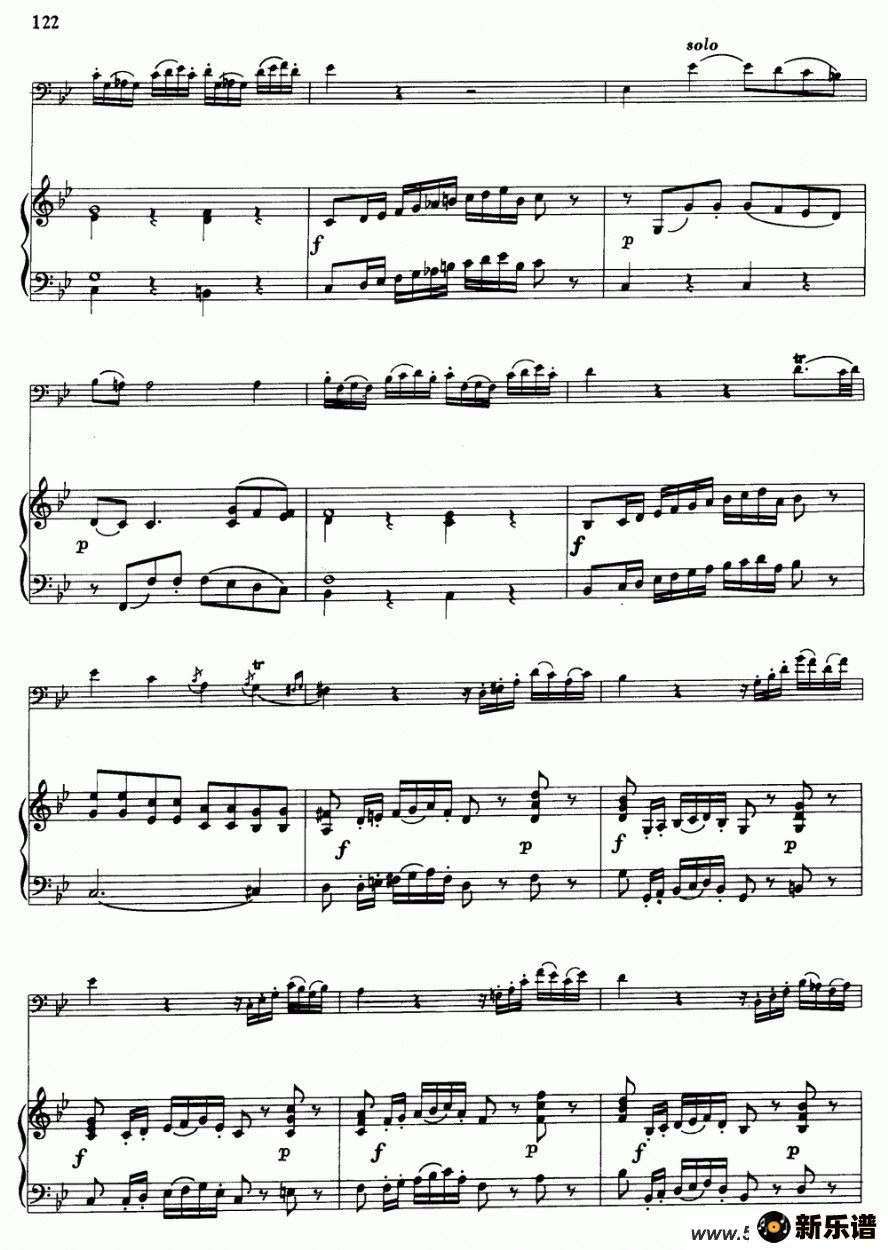 歌曲降b大调协奏曲的简谱歌谱下载