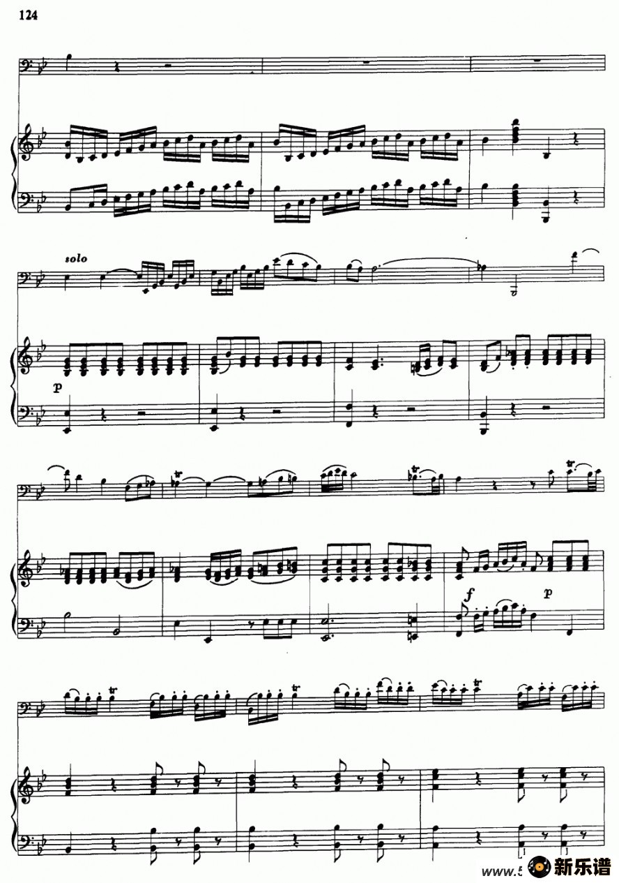 歌曲降b大调协奏曲的简谱歌谱下载