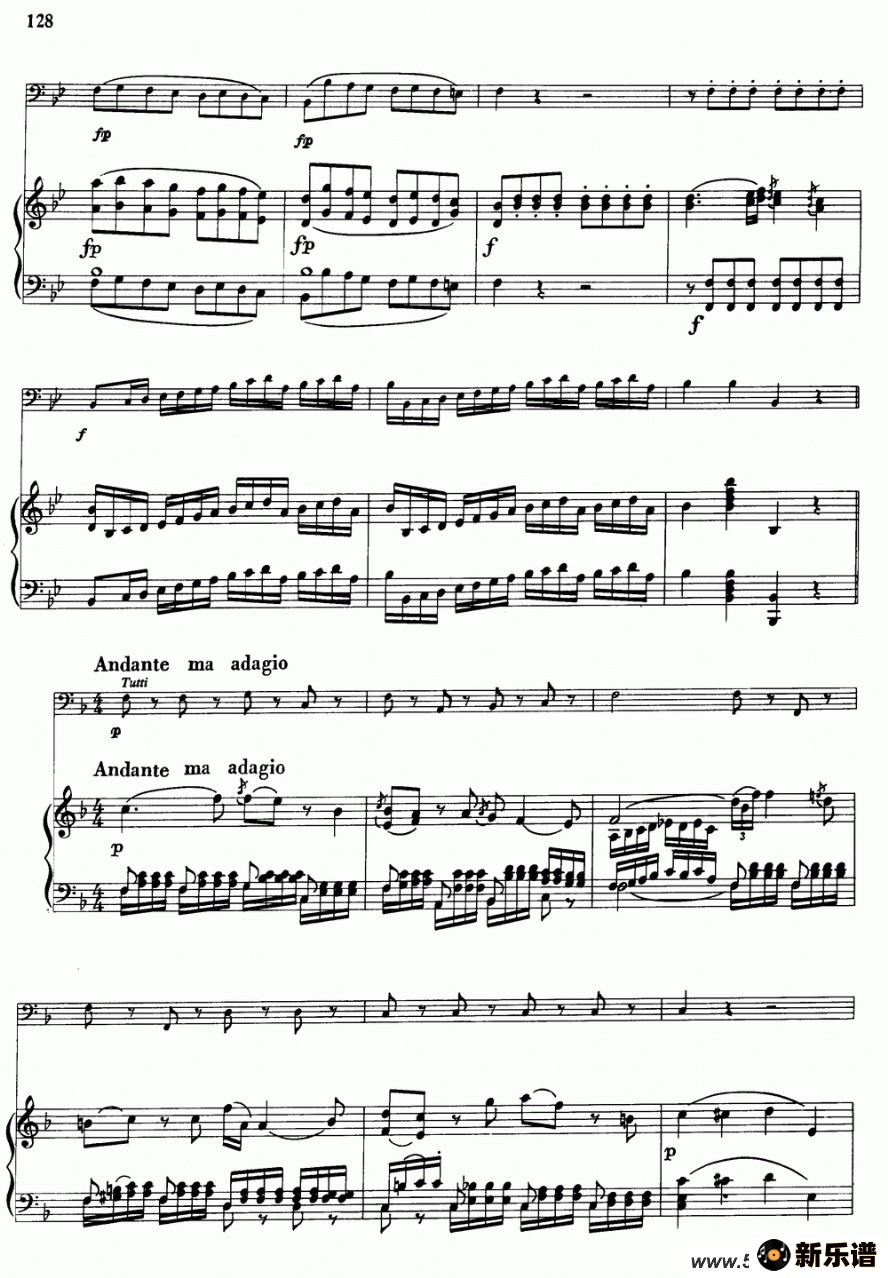 歌曲降b大调协奏曲的简谱歌谱下载
