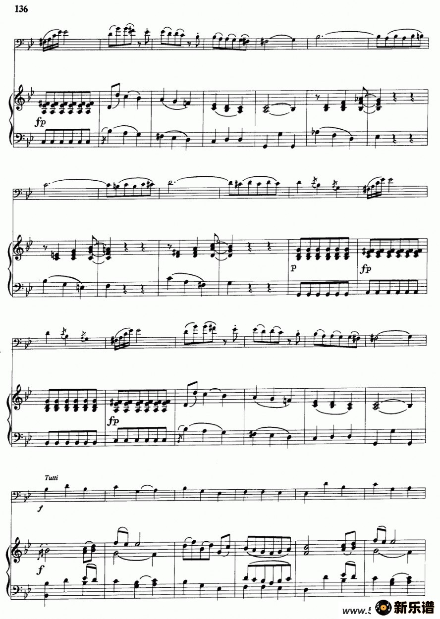 歌曲降b大调协奏曲的简谱歌谱下载