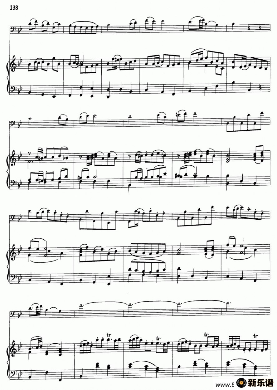 歌曲降b大调协奏曲的简谱歌谱下载