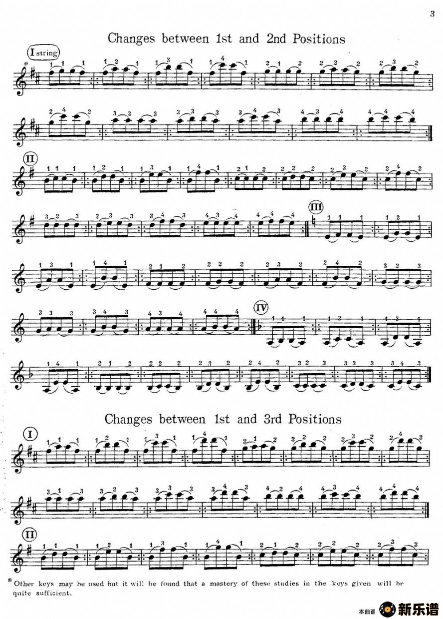 歌曲小提琴换把练习曲的简谱歌谱下载