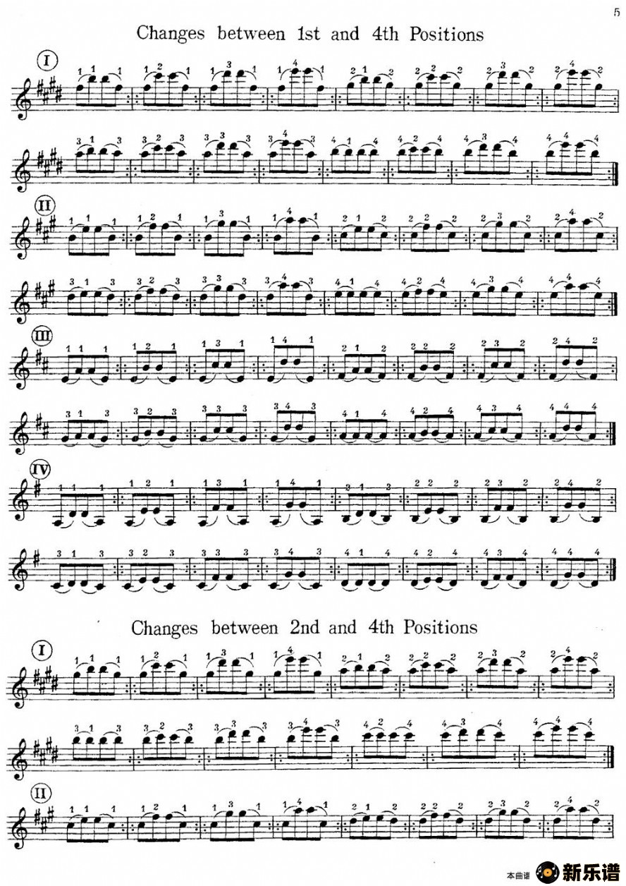 歌曲小提琴换把练习曲的简谱歌谱下载