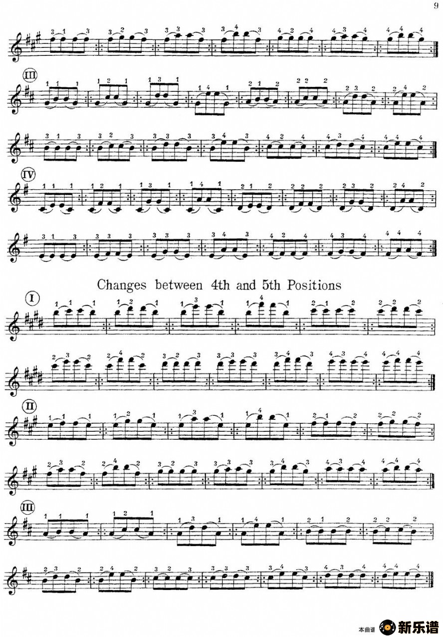 歌曲小提琴换把练习曲的简谱歌谱下载