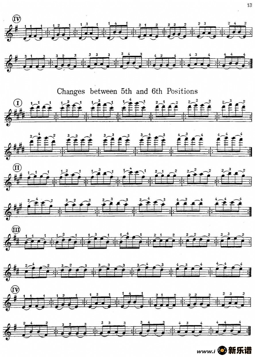 歌曲小提琴换把练习曲的简谱歌谱下载