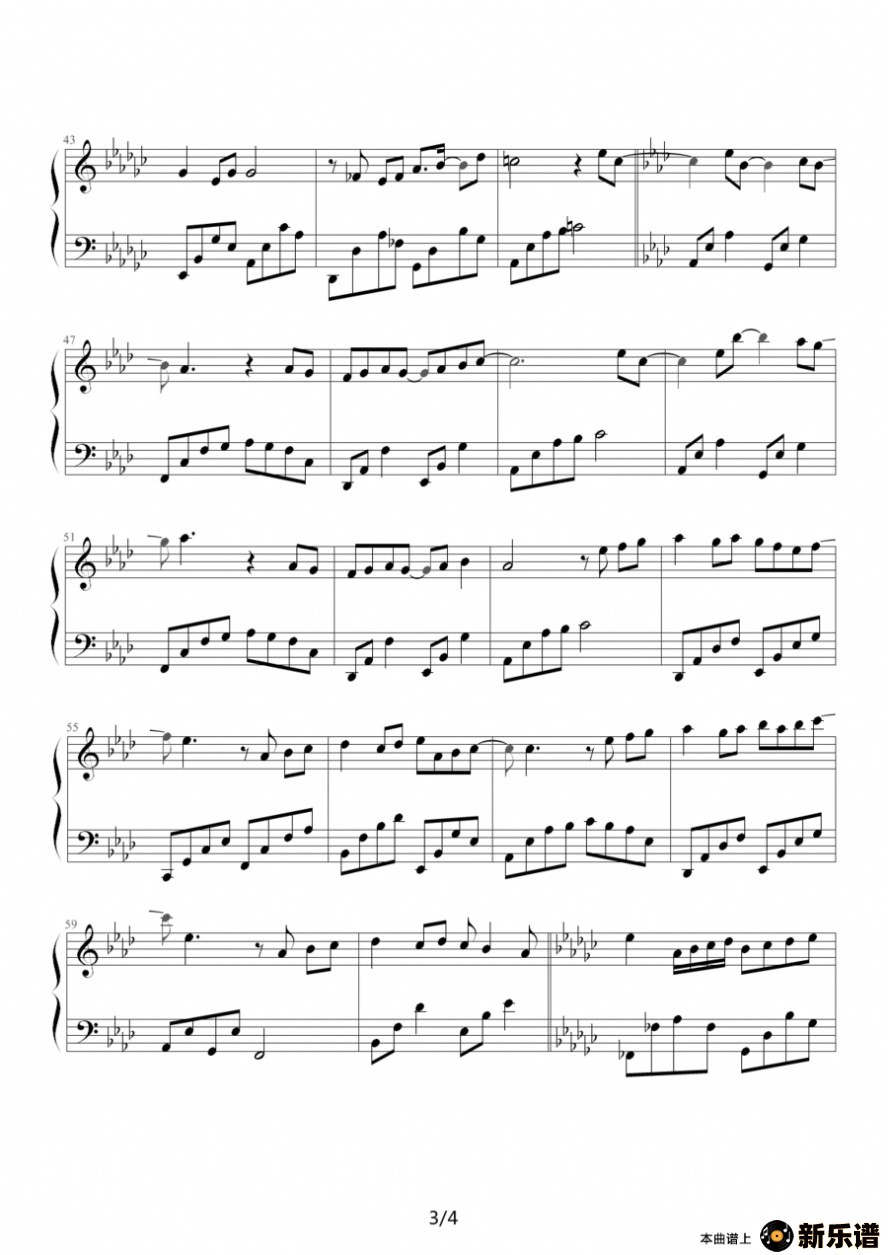 歌曲遇见的简谱歌谱下载