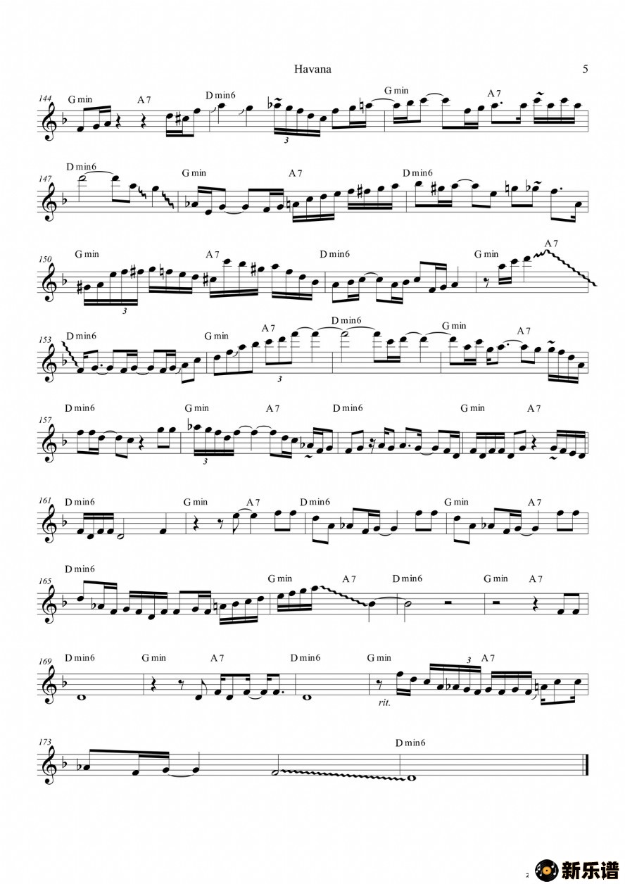 歌曲havana的简谱歌谱下载