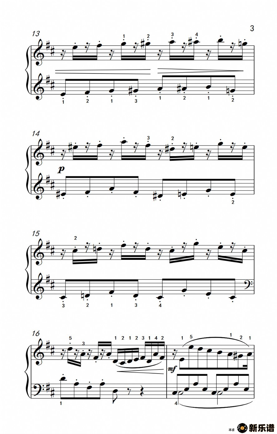 歌曲第四级 1.练习曲考级教程 4-6级）的简谱歌谱下载