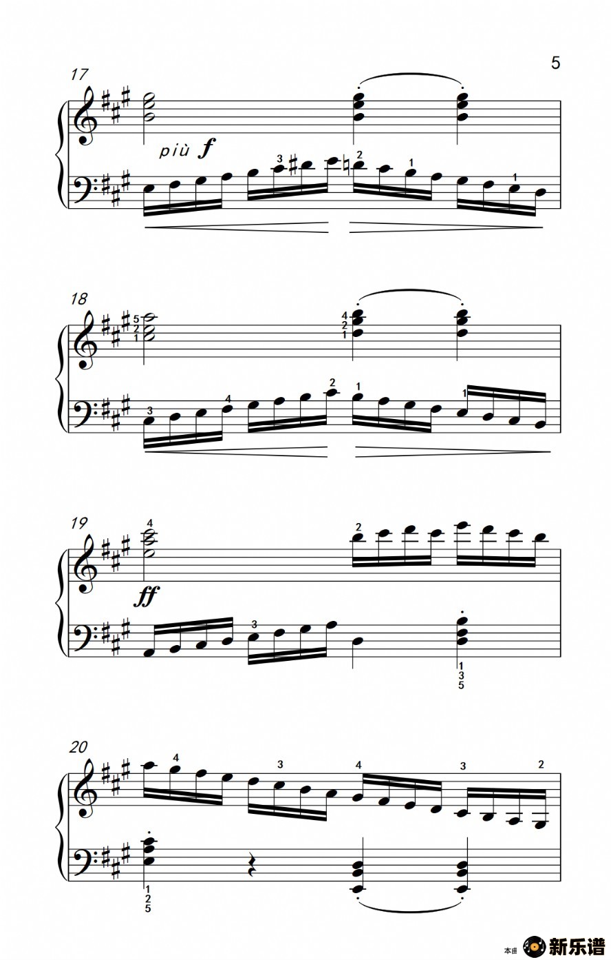 歌曲第四级 3.练习曲考级教程 4-6级）的简谱歌谱下载