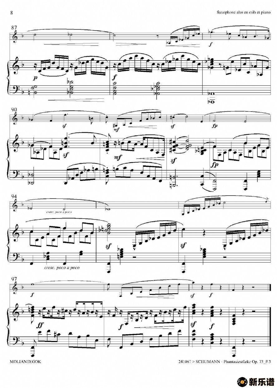 歌曲舒曼幻想曲三首 op73的简谱歌谱下载