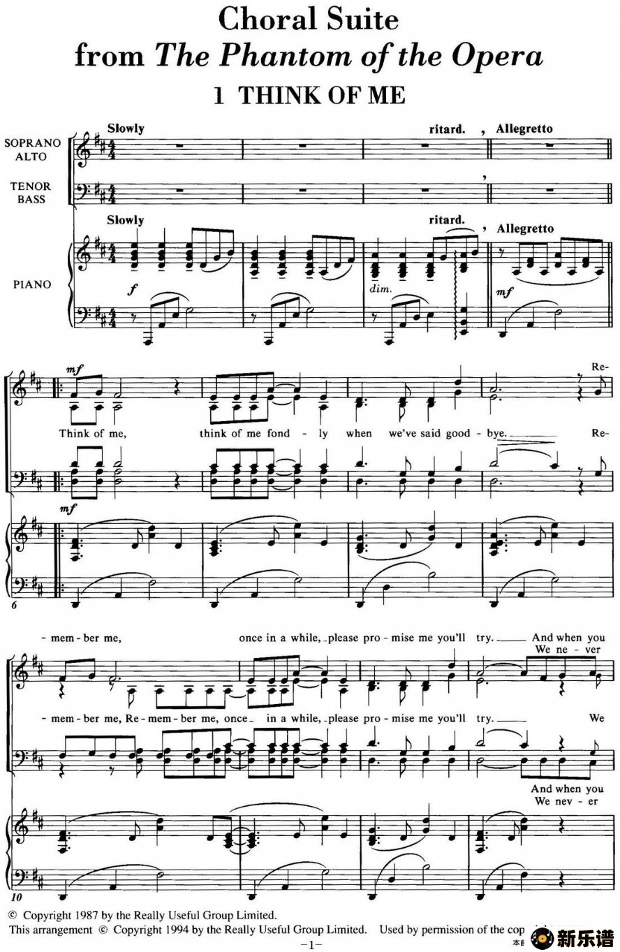 choral suite from the phantom of the operaļ׸