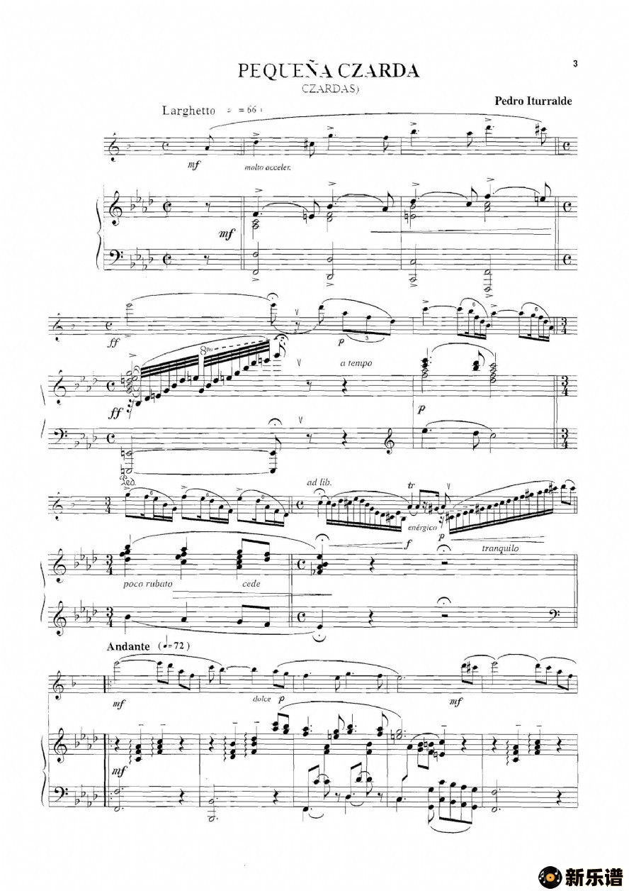 歌曲pequena czarda的简谱歌谱下载