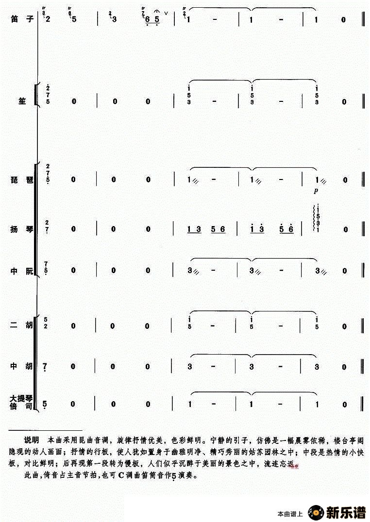 歌曲姑苏行的简谱歌谱下载
