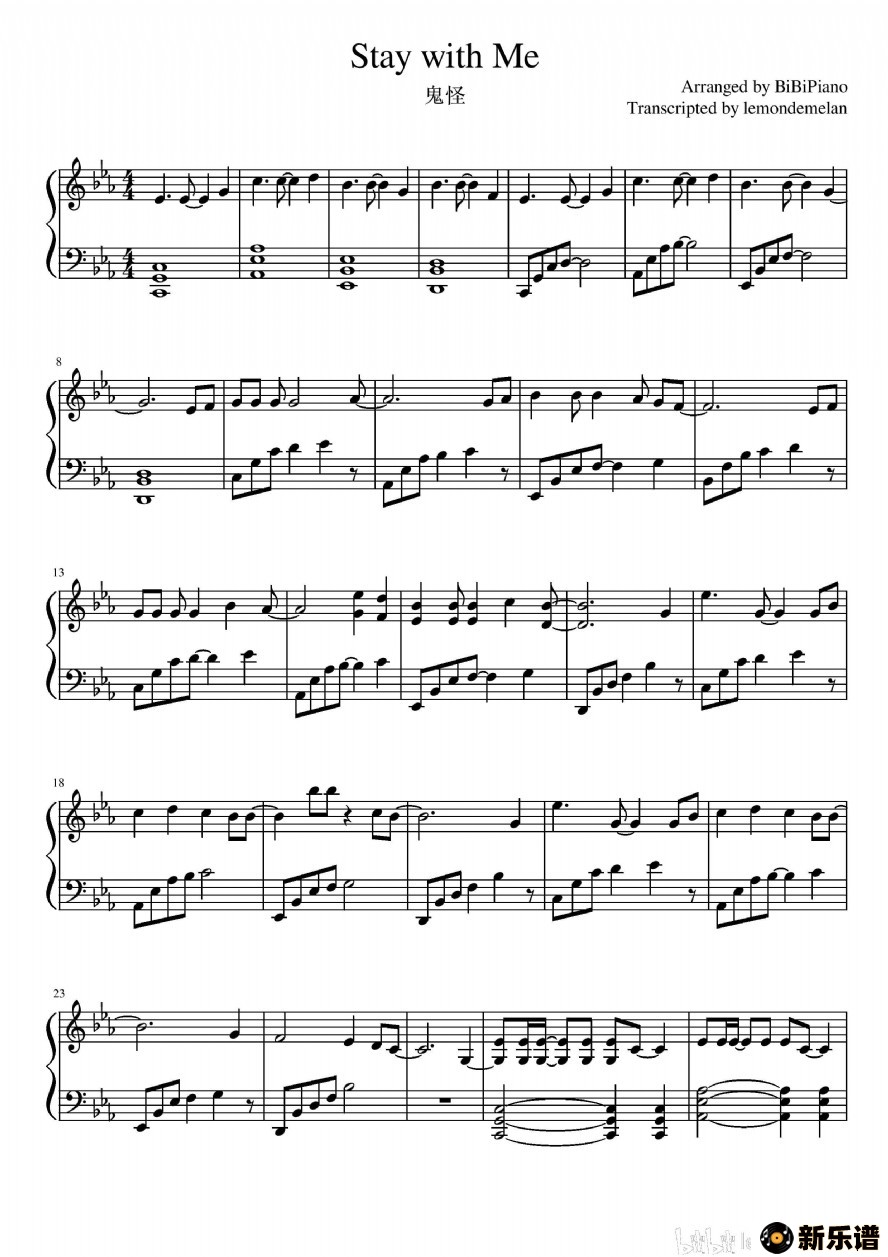 ����stay with me�����µ��ֲ��õ��񡪹��֡���������bibipiano���ٰ棩�ļ��׸�������